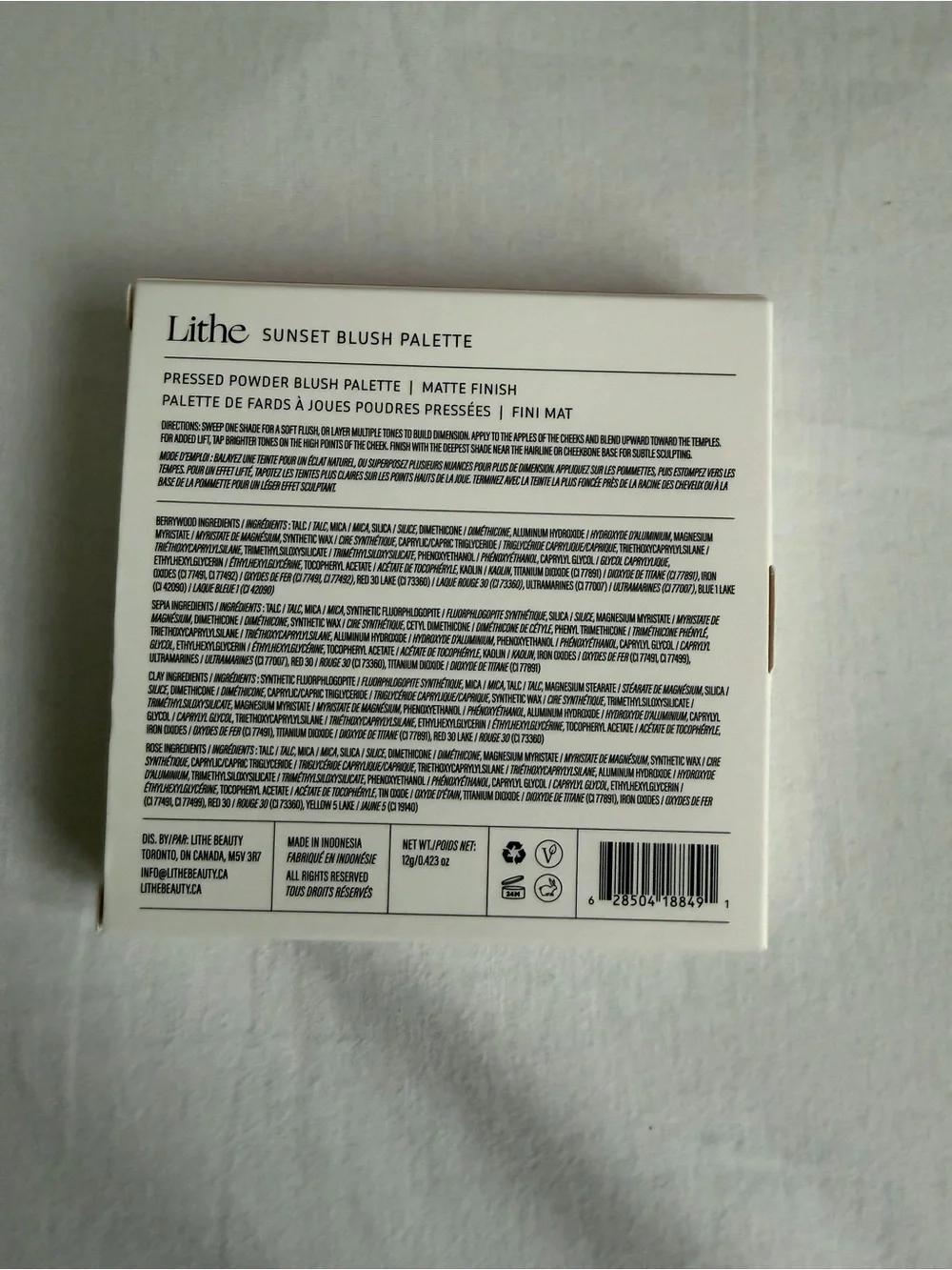 Lithe Sunset Blush Palette - 4 Shade Matte Blush Palette